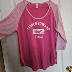 Pink 3/4 sleeve Prince Edward Island Shirt